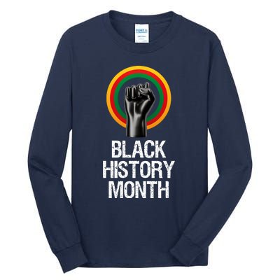 Black History Month African American Black Fist February Tall Long Sleeve T-Shirt