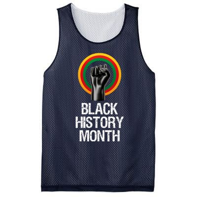 Black History Month African American Black Fist February Mesh Reversible Basketball Jersey Tank