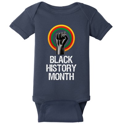 Black History Month African American Black Fist February Baby Bodysuit