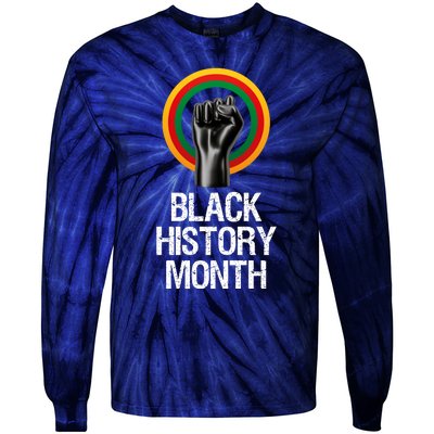 Black History Month African American Black Fist February Tie-Dye Long Sleeve Shirt