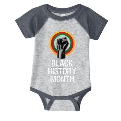 Black History Month African American Black Fist February Infant Baby Jersey Bodysuit