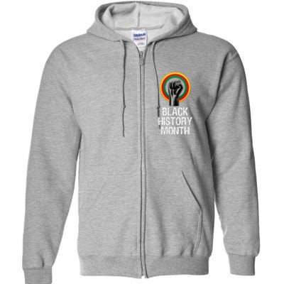 Black History Month African American Black Fist February Full Zip Hoodie