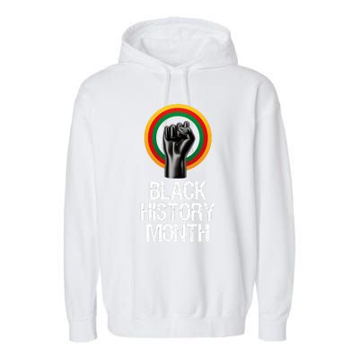 Black History Month African American Black Fist February Garment-Dyed Fleece Hoodie