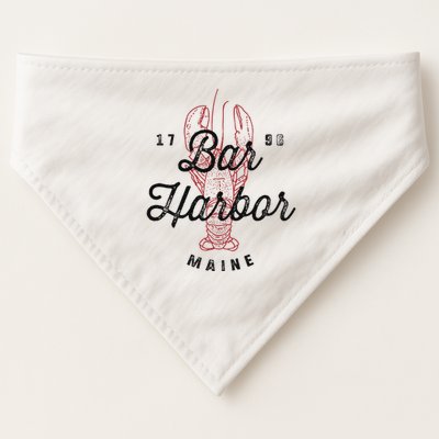 Bar Harbor Maine Souvenir Cool Vintage Lobster USA-Made Doggie Bandana