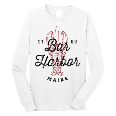 Bar Harbor Maine Souvenir Cool Vintage Lobster Long Sleeve Shirt