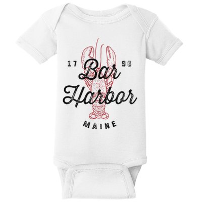 Bar Harbor Maine Souvenir Cool Vintage Lobster Baby Bodysuit