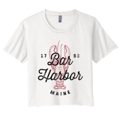Bar Harbor Maine Souvenir Cool Vintage Lobster Crop Top