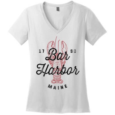 Bar Harbor Maine Souvenir Cool Vintage Lobster Women's V-Neck T-Shirt