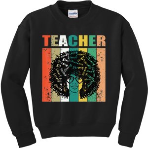 Black History Month Black Teacher Strong Giving Kids Sweatshirt