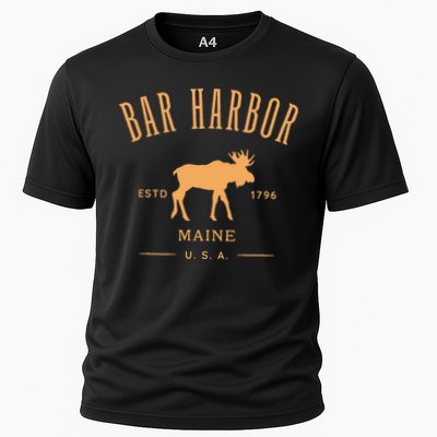 Bar Harbor Maine Usa With Moose Design Souvenir Performance Shirt