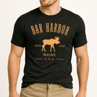 Bar Harbor Maine Usa With Moose Design Souvenir Cooling Performance Crew T-Shirt