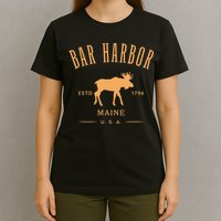 Bar Harbor Maine Usa With Moose Design Souvenir T-Shirt