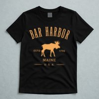 Bar Harbor Maine Usa With Moose Design Souvenir T-Shirt
