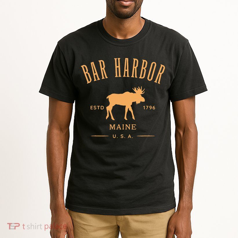 Bar Harbor Maine Usa With Moose Design Souvenir Tall T-Shirt