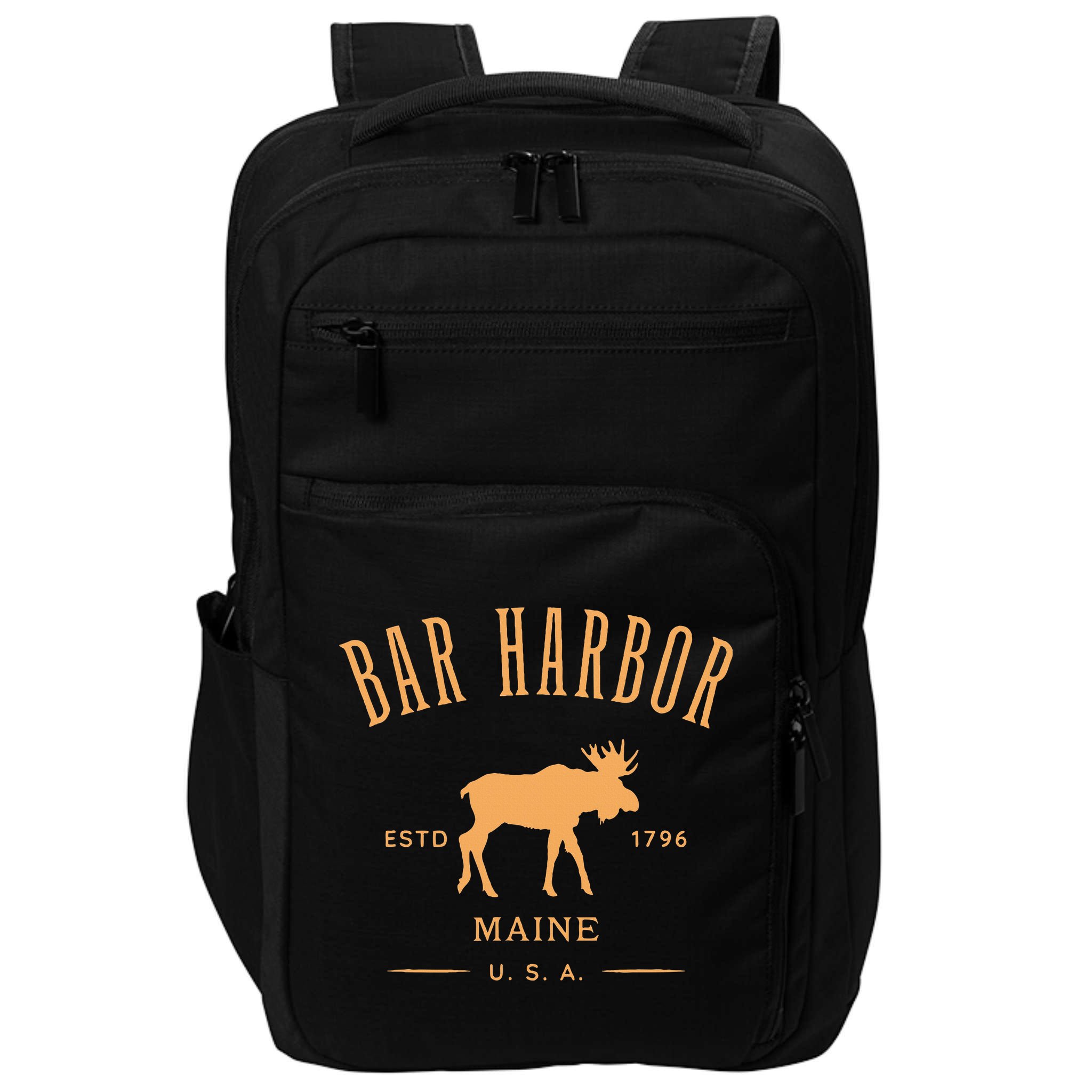 Bar Harbor Maine Usa With Moose Design Souvenir Impact Tech Backpack