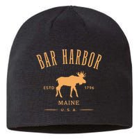 Bar Harbor Maine Usa With Moose Design Souvenir Sustainable Beanie