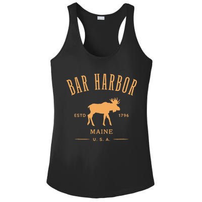 Bar Harbor Maine Usa With Moose Design Souvenir Ladies PosiCharge Competitor Racerback Tank