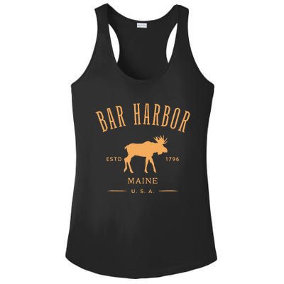 Bar Harbor Maine Usa With Moose Design Souvenir Ladies PosiCharge Competitor Racerback Tank