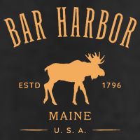 Bar Harbor Maine Usa With Moose Design Souvenir Golf Towel