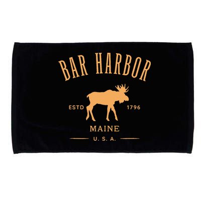 Bar Harbor Maine Usa With Moose Design Souvenir Microfiber Hand Towel