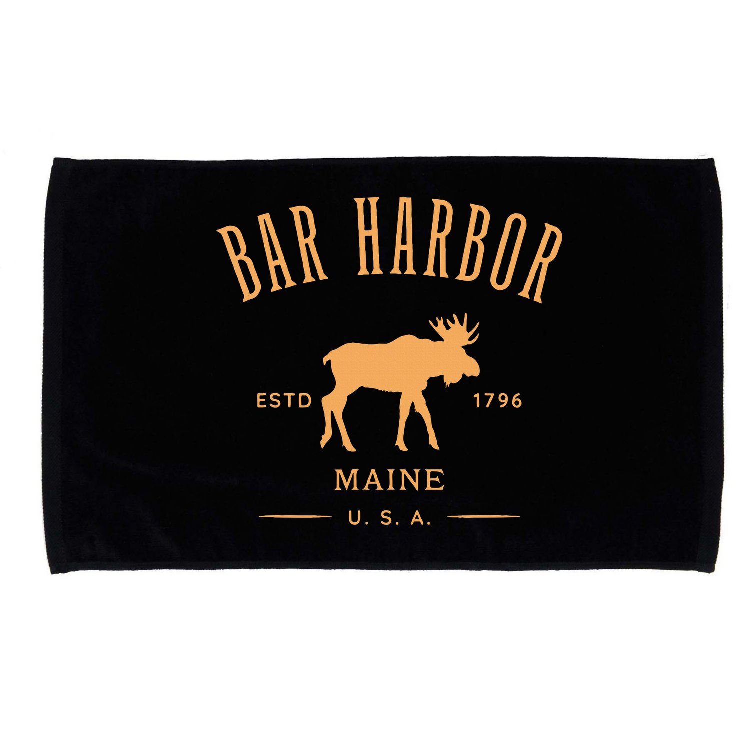 Bar Harbor Maine Usa With Moose Design Souvenir Microfiber Hand Towel