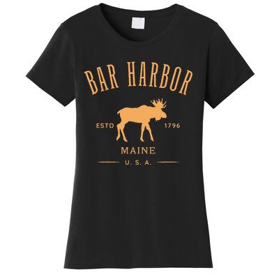 Bar Harbor Maine Usa With Moose Design Souvenir Women's T-Shirt