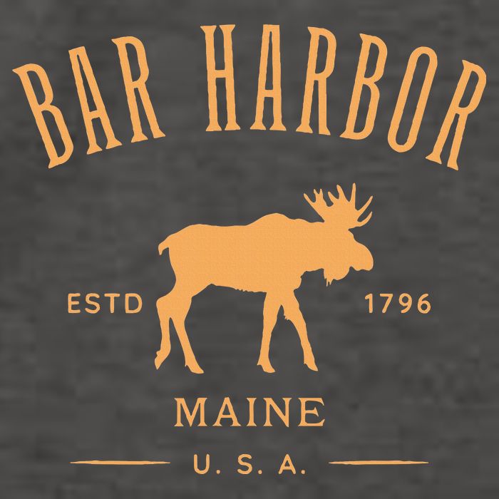 Bar Harbor Maine Usa With Moose Design Souvenir Vector Backpack