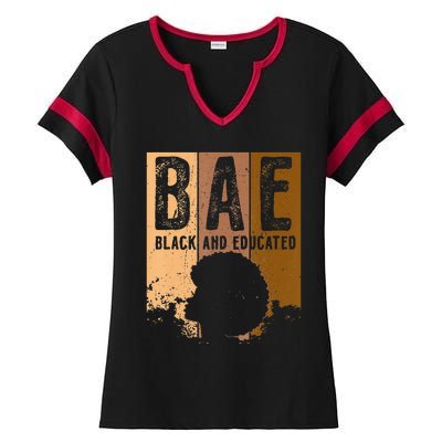 Black History Month BAE Black and Educated Melanin Ladies Halftime Notch Neck Tee