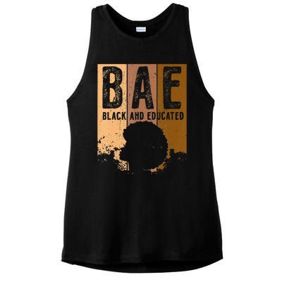 Black History Month BAE Black and Educated Melanin Ladies PosiCharge Tri-Blend Wicking Tank