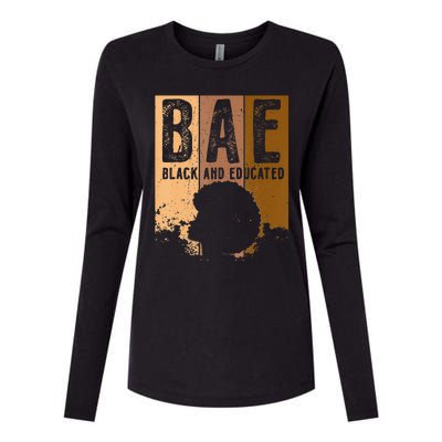 Black History Month BAE Black and Educated Melanin Womens Cotton Relaxed Long Sleeve T-Shirt