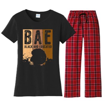 Black History Month BAE Black and Educated Melanin Women's Flannel Pajama Set