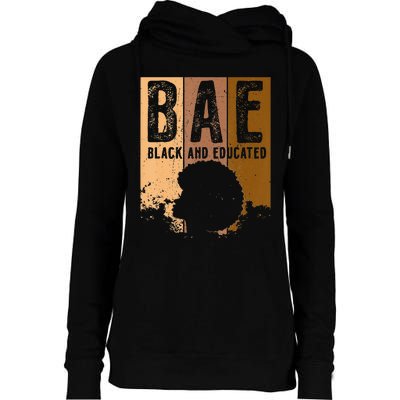 Black History Month BAE Black and Educated Melanin Womens Funnel Neck Pullover Hood