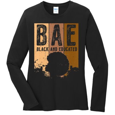 Black History Month BAE Black and Educated Melanin Ladies Long Sleeve Shirt