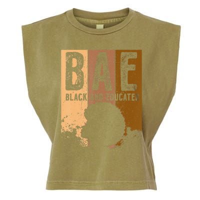 Black History Month BAE Black and Educated Melanin Garment-Dyed Women's Muscle Tee