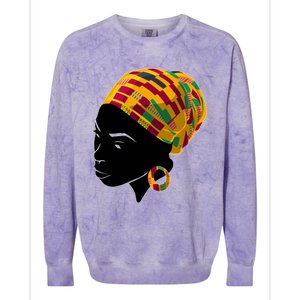 Black History Month Shirts Funny Kente Cloth Head Wrap Gift For African American Colorblast Crewneck Sweatshirt