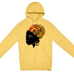 Black History Month Shirts Funny Kente Cloth Head Wrap Gift For African American Premium Pullover Hoodie