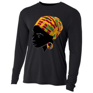 Black History Month Shirts Funny Kente Cloth Head Wrap Gift For African American Cooling Performance Long Sleeve Crew