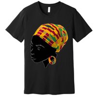 Black History Month Shirts Funny Kente Cloth Head Wrap Gift For African American Premium T-Shirt