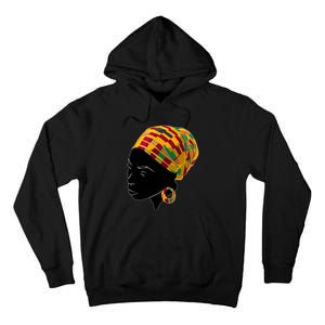 Black History Month Shirts Funny Kente Cloth Head Wrap Gift For African American Tall Hoodie