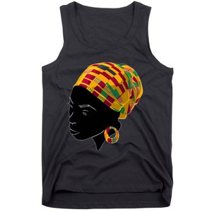 Black History Month Shirts Funny Kente Cloth Head Wrap Gift For African American Tank Top