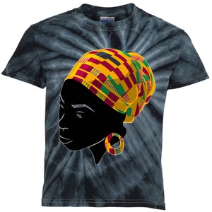 Black History Month Shirts Funny Kente Cloth Head Wrap Gift For African American Kids Tie-Dye T-Shirt