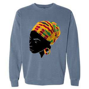 Black History Month Shirts Funny Kente Cloth Head Wrap Gift For African American Garment-Dyed Sweatshirt