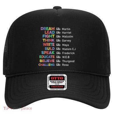 Black History Month Leaders Black History Month High Crown Mesh Back Trucker Hat