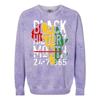 Black History Month 24 7 365 Colorblast Crewneck Sweatshirt