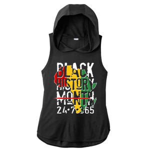 Black History Month 24 7 365 Ladies PosiCharge Tri-Blend Wicking Draft Hoodie Tank