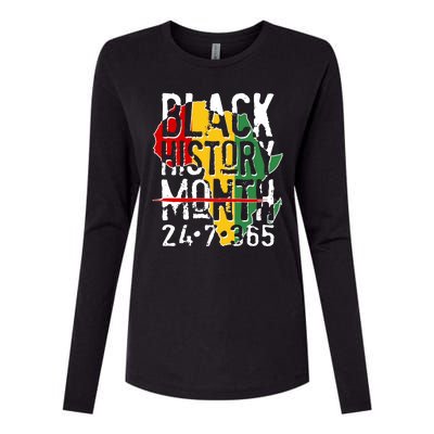 Black History Month 24 7 365 Womens Cotton Relaxed Long Sleeve T-Shirt