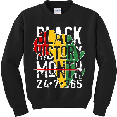 Black History Month 24 7 365 Kids Sweatshirt
