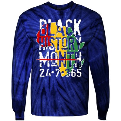 Black History Month 24 7 365 Tie-Dye Long Sleeve Shirt