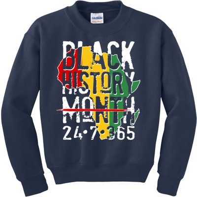 Black History Month 24 7 365 Kids Sweatshirt