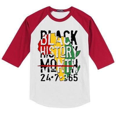 Black History Month 24 7 365 Kids Colorblock Raglan Jersey